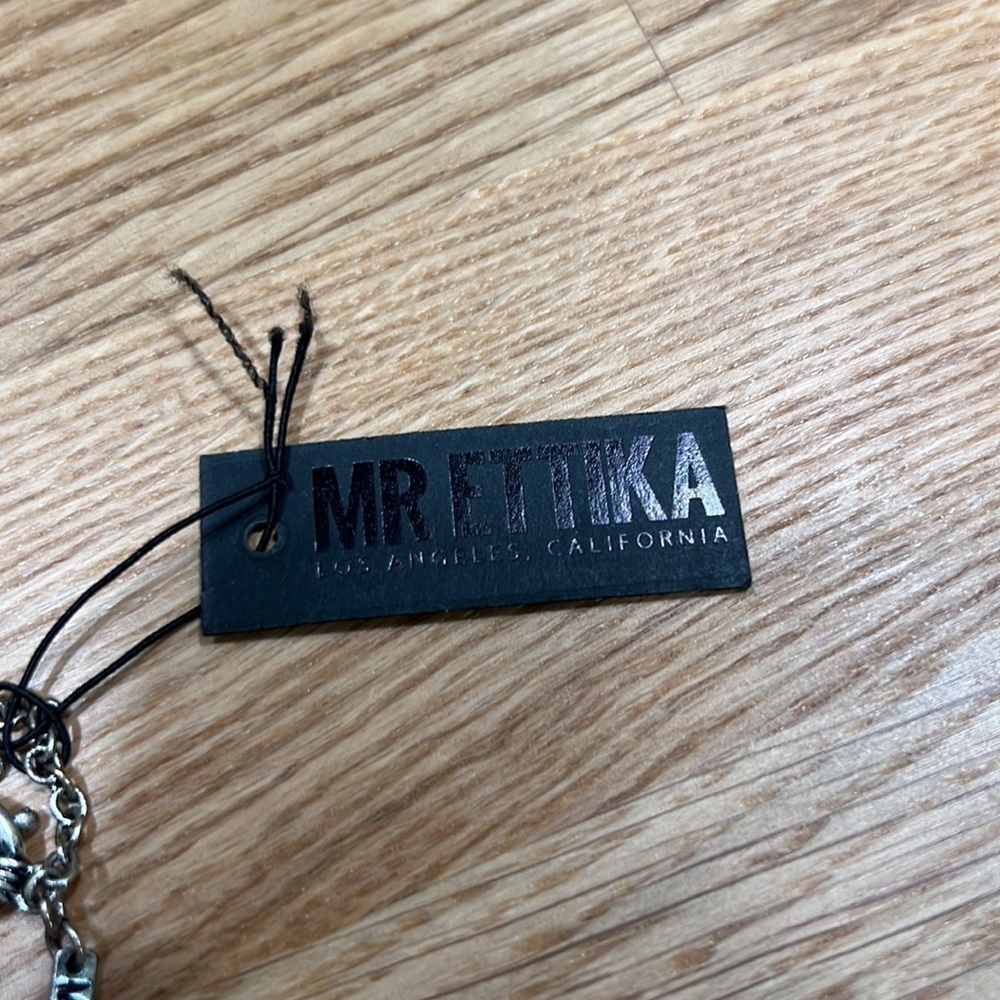 Mr ETTIKA Necklace Silver Chain with Wood and Silver Beads - Picture 5 of 6